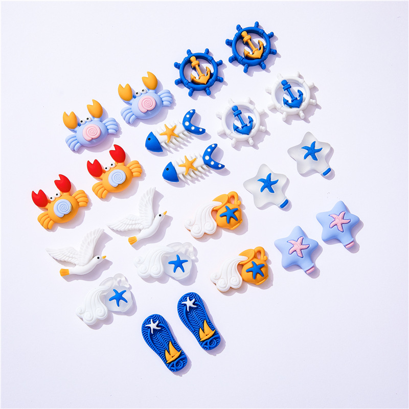 10pcs Marine Beach Style Crab  - огляд і ціна Christmas Craft Embellishment