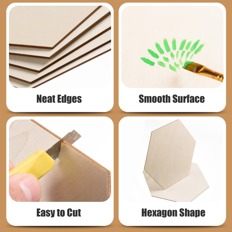 5cm Wooden Hexagon Blank Slice - огляд і ціна Christmas Craft Embellishment