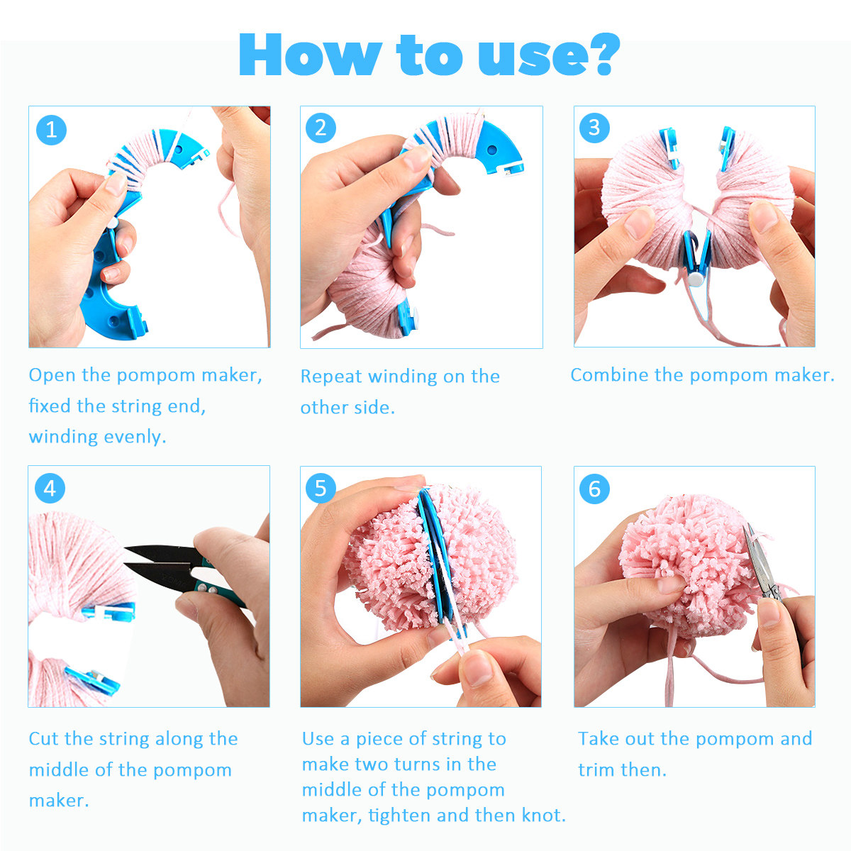 8Pcs Fluff Ball Maker 4 Sizes  - огляд і ціна Pom Pom Maker Tool